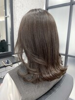 アンド(ANDO)&nbsp;【本町】上品な大人ロブ ミルクブラウン 髪質改善カラー 透明感