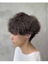 波巻きパーマ×刈り上げない王道マッシュ