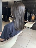 グレージュアッシュオリーブ顔周りカット韓国風前髪甲府美容室