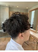 前髪上げショートスパイラル