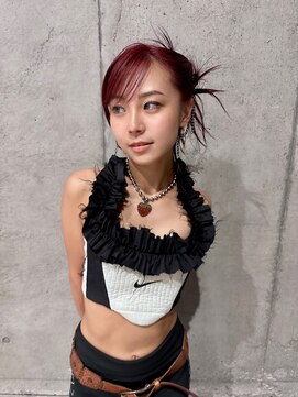 レコ 渋谷(LECO) ボルドーシャギーアレンジデザインカラー