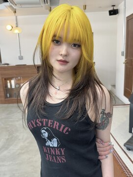 リヴ ウメダ(LIV umeda) イエローカラー/レイヤーカット/ケアブリーチ/ダブルカラー/梅田