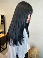 ミュラ(mulah)&nbsp;艶髪寒色カラーネイビーブルー＊ストレートロング透明感カラー