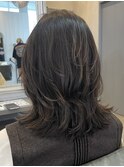 ◎秋髪グレージュ艶感ウルフレイヤーくびれヘアハイレイヤー
