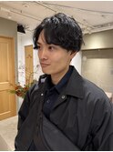 ベリーショート/ダークアッシュ/ニュアンスパーマ/韓国マッシュ