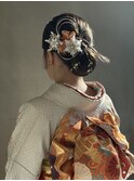 成人式 水引き 金箔 シニヨン