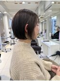 ショートカット×ひし形ショートボブ×前髪あり30代40代50代