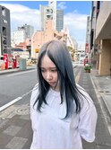 千葉駅/ミルクティーブロンド/ダークブルー/デジタルパーマ
