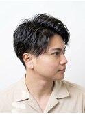 +メンズビジネスショートソフトツイストスパイラルパーマ理容室
