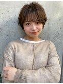 大人可愛いふんわりショートボブ　原依里　博多美容室