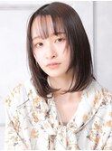 大人可愛い小顔美髪ツヤ髪ふんわりカール薄めバングA4