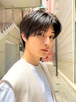 艶センターパートニュアンスパーマダークアッシュ韓国マッシュ３