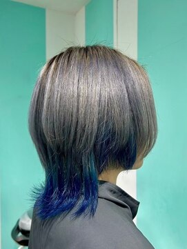 マティーナ ヘアー 池袋(Matina hair) 【ウルフ×インナーネイビー×グレー】20代30代40代50代