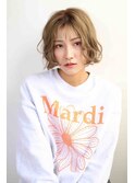 細めハイライト襟足スッキリ大人キレイなショートボブ 20代30代
