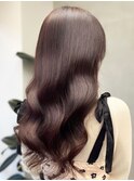 20代30代40代ピンクアッシュ艶感ロング透明感ナチュラル