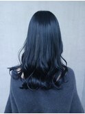 ブルーブラック  ゆるふわウェーブ巻き