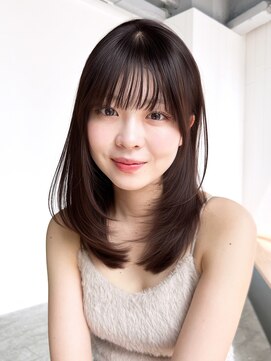 アルバム 池袋(ALBUM) グレージュロング小顔前髪カット韓国ヘア顔周りレイヤー_F21125