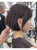 ココアベージュ/オリーブグレー/小顔/ショートボブ
