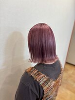 ヒラトヤ 肴町店 20代30代40代大人可愛い透明感バーガンディー×ナチュラルロブ