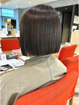 ファースト 仙台店(first) 襟足ギリギリボブ×オリーブグレージュ