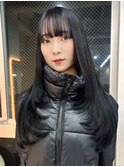 ロング レイヤー 前髪 顔周りカット グレージュ 透明感カラー