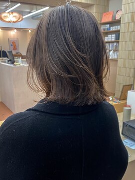 パークレーン アイス イヴェン(park lane ICI yeven) ブリーチなしダブルカラーレイヤーカットボブ白髪染め縮毛矯正栄