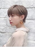 【東 純平】小顔耳かけマッシュショート＋セピアベージュ