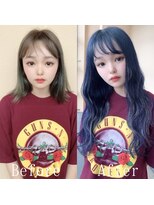 あるじゃんすー 梅田店&nbsp;ネイビーブルージュ#シールエクステ#大人ダークカラー#黒髪#梅田