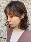 サイドバングで小顔効果☆マロンベージュ