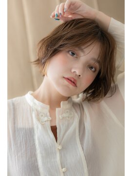 カバーヘア ブリス 川口(COVER HAIR bliss) 大人かわいいフェザーバングくせ毛風ミニボブY川口20代30代40代