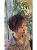 アシメショートスタイル/ロイヤルパープル/30代/40代/50代/60代