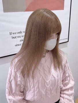 アース コアフュールボーテ 富山婦中店(EARTH coiffure beaute) ミルクティーベージュブリーチダブルカラー髪質改善