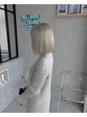ボブ×ホワイトアッシュ