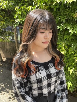 グリッツ (GLITZ) インナーブロンド&裾オレンジカラー