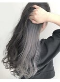 ロングインナーカラー×スモーキーグレージュ
