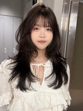 サイン 表参道(SIGN) 韓国ヘアグレージュカラーブリーチ無し髪質改善イヤリングカラー