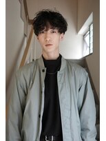 セントラル 三宮店(central)&nbsp;韓国マッシュスペインカールスパイキーショートブルーブラック