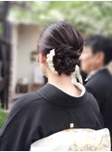 ヘアセット/着物ヘア/結婚式お呼ばれスタイル/夏のヘアアレンジ