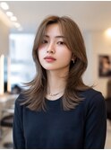 韓国/髪質改善/レイヤーカット/小顔/透明感/ブラウンベージュ