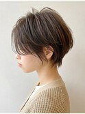 大人小顔ショート透明感ブリーチなしカラー◎夏