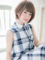 モッズヘア 福岡天神店&nbsp;mod's天神/斜めバングミルクグレージュ小顔ひし形レイヤーボブb