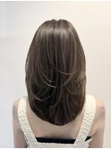 イメチェン/ピンクベージュ/アンブレラカラー/前髪/銀座駅　1
