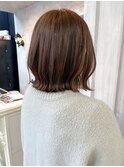 福山人気20代30代朝も楽チン結べるボブマロンブラウン小顔美髪