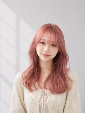 アース コアフュールボーテ ふじみ野店(EARTH coiffure beaute) グレージュピンク_韓国ヘア_顔周りレイヤー_ヨシンモリ