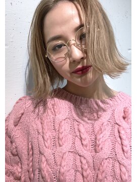 シュプール(SPUR) 切りっぱなしBOBxブロンドベージュカラー