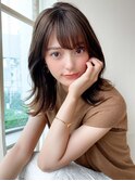 伸ばしかけミディアムの小顔ワンカール20代30代/Silk-lei吉祥寺