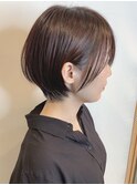 2021年人気髪型 丸みマッシュショート 前髪長め