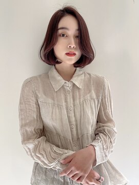 ケーツー エム 京都ラクエ(k-two emu) タンバルモリ♪韓国ヘア×ピンクブラウン♪_ナチュラルボブ