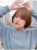 ワンカールボブ/20代/30代/ナチュラル/シースルーバング