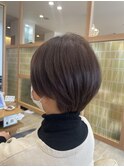 ひし形ショート×ブラウンカラー×40代50代